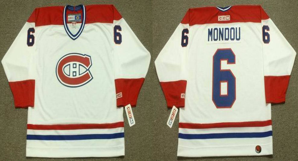 2019 Men Montreal Canadiens 6 Mondou White CCM NHL jerseys